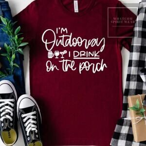 Drinking T- Shirt Unisex Adult Medium Tee Beer Wine Whiskey Alcohol Outdoorsy 19